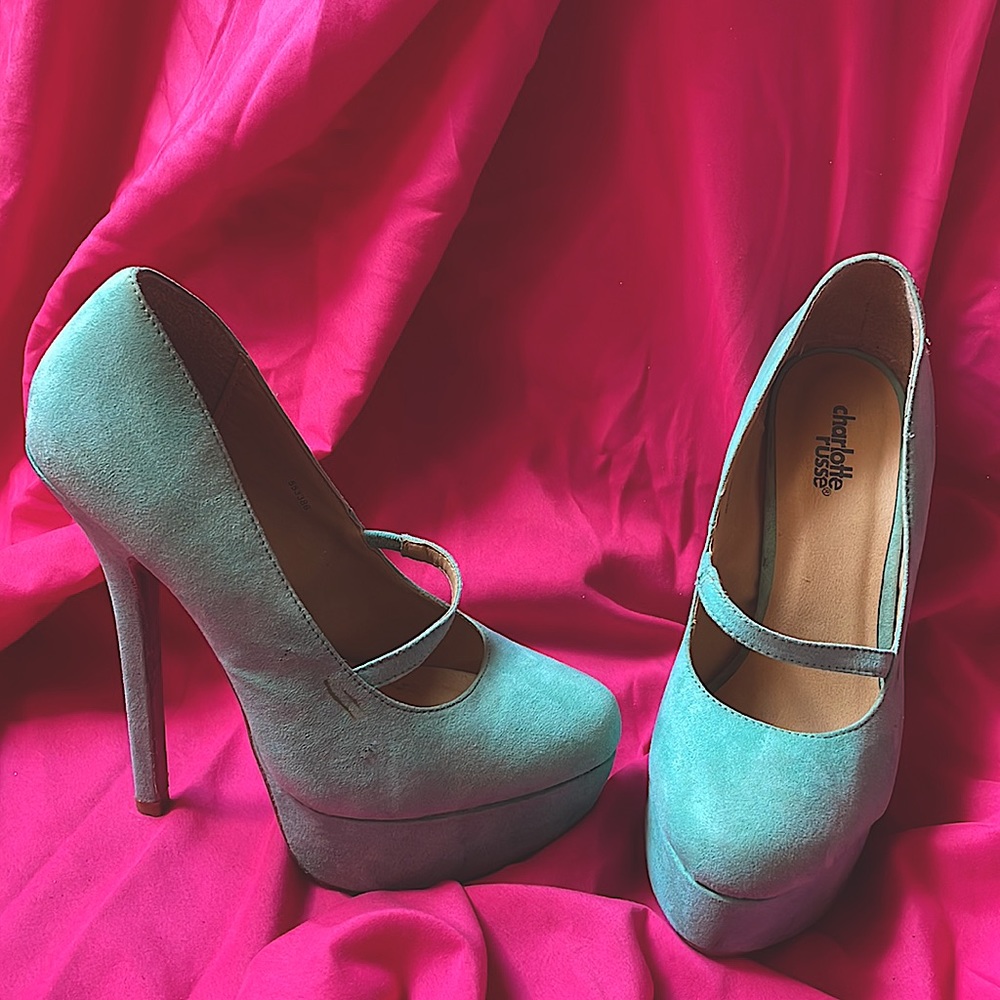 Teal Strap heels